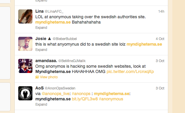jonas lejon, DDOS, Myndigheterna, Anonymous